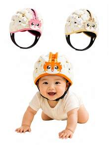 1pc Baby Toddler Learning To Walk Hat, Head Cushioning Inner Lining, Breathable Thin All-Season Soft Protective Cap For Infants And Toddlers - Multicolor - View 1
