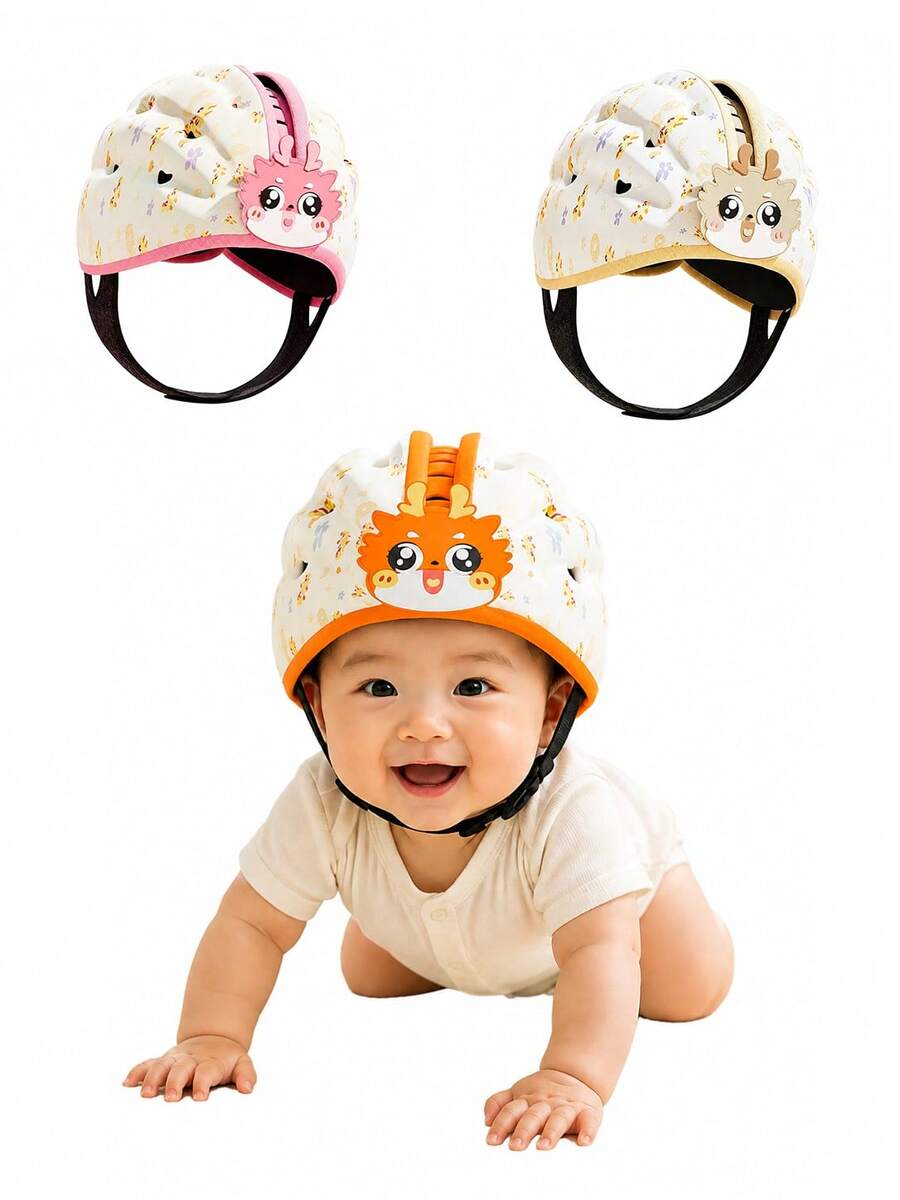 1pc Baby Toddler Learning To Walk Hat, Head Cushioning Inner Lining, Breathable Thin All-Season Soft Protective Cap For Infants And Toddlers - Multicolor - View 1