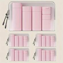 6 件/套 15ml/50ml/80ml/100ml 北欧色彩可再填充化妆品旅行瓶，适用于洗发水、乳液、沐浴露、面霜、小空罐 - 彩色 - 查看 1