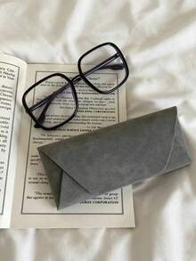 Handmade Leather Glasses Case, Sheepskin Texture, Minimalist Design, Neutral Glasses Storage Box, High-Quality Hard Shell Protective Cover, Portable And Lightweight, Shockproof And Dustproof, Suitable For Travel, Commuting And Daily Use. - Multicolor - View 4