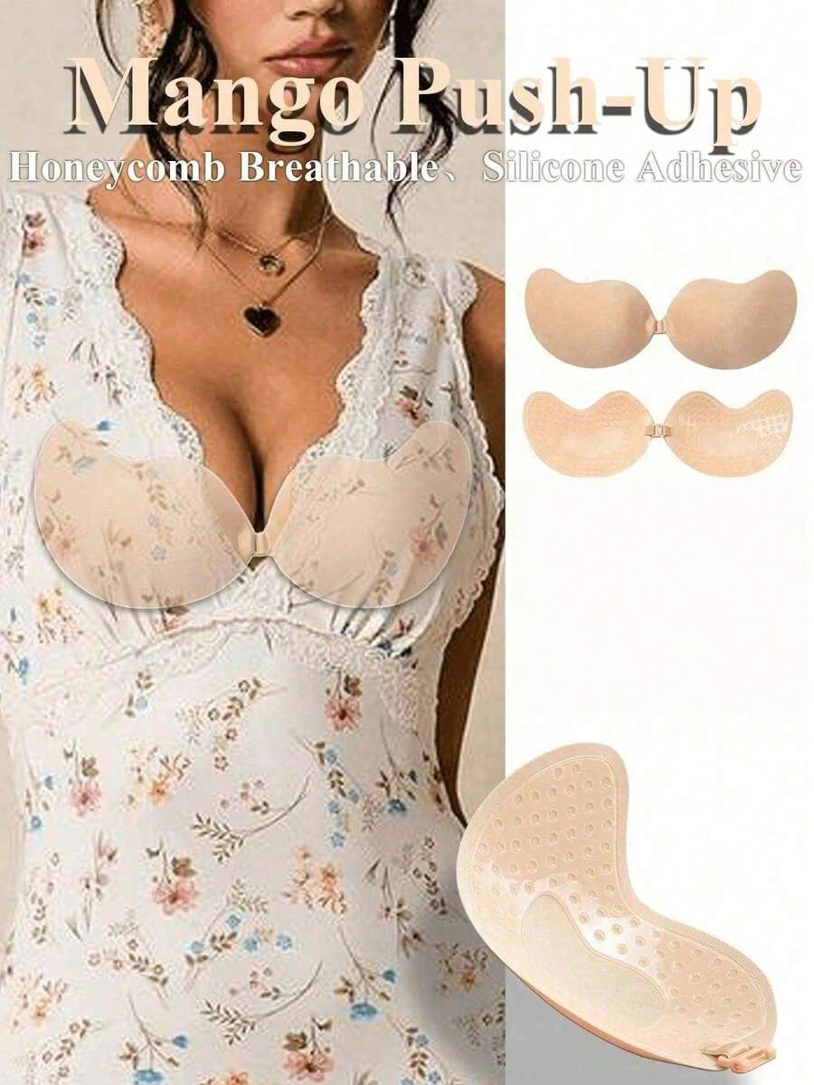 1/2 buah Bra Push-Up Tanpa Tali Perekat Diri yang Dapat Digunakan Kembali, Pakaian Dalam Tak Terlihat, Cocok untuk Gaun, Hadiah Hari Valentine - MultiWarna - View 1