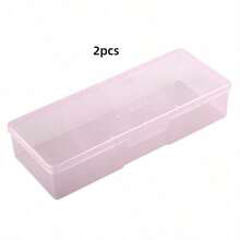1/2pcs Rectangular Tool & Accessory Box, Nail Art Tool Storage, Handmade Embroidery Pen Box, Nail Clipper & Polishing Strip Organizer - Multicolor - View 10