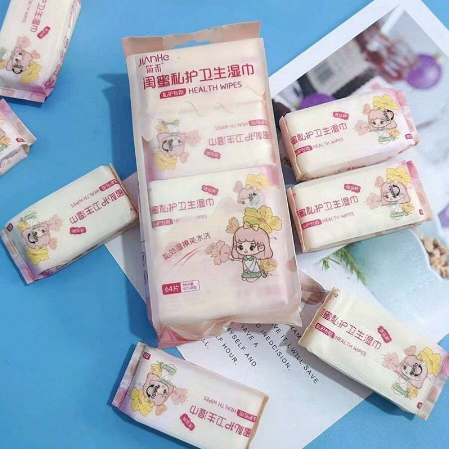 Intimate Hygiene Wet Wipes, Intimate Care Sanitary Cleaning Wet Wipes For Intimate Moments And Periods, Small Pack Disposable Cleansing Wet Tissues - Multicolor - View 1
