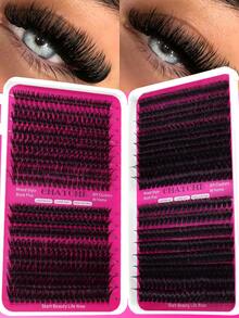 640/1280 Clusters DIY Eyelash Extension Kit, Classic DD Curl, 50D+60D+80D+100D Dense False Eyelashes, Soft & Curly, Exquisite Craftsmanship, Lightweight & Comfortable, Reusable, Easy To Apply, - D - View 10