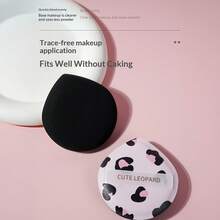 3PCS Leopard Print Cushion Makeup Puff, Latex‑Free Dual‑Use Dry & Wet Cosmetic Puff, Soft Plump Foundation Sponge For Cream, Liquid & Powder Makeup - Multicolor - View 4