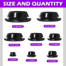 140pcs Rubber Washer Assortment Set, Includes 8 Hole Sizes: 2/13" 1/5" 5/16" 3/8" 1/2" 3/4" 13/16" 1", Suitable For Automotive, Valves, Pumps, Chemical Piping, Sprayers, Water Pipes, Tubing And PC Hardware/Piano Maintenance - 140pcs/set - View 2