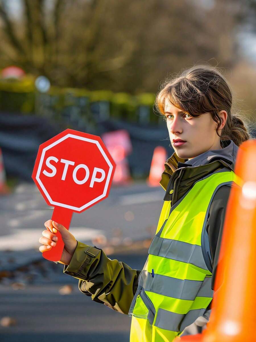 1/2/4pcs GO/STOP Traffic Signs, Red & Green 2D Flat Classroom Signs ...