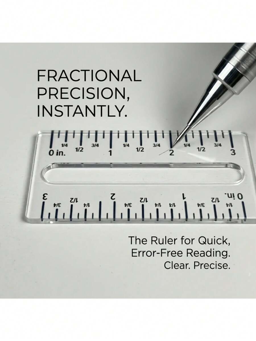 1pc 3 Inch Acrylic Straight Ruler, Precision Scale Sewing Ruler, 3.54 Inch Hollow Positioning Ruler, Handmade Clothing Quilting Trimming Measurement Tool - Multicolor - View 1