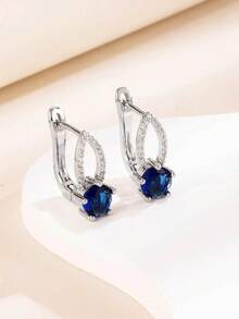 1 Pair Elegant High-End Hollow Teardrop Zirconia Ear Cuffs Hoop Earrings For Women, Multi-Color Versatile For Party, Banquet, Date - Earrings - View 7