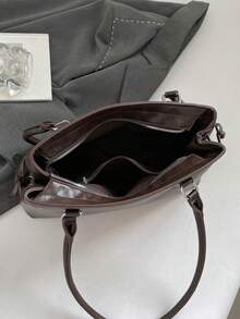 Tas Tangan Gaya Motor Nicekee Street dengan Aksesoris, Tas Bahu Vintage Personalisasi Kapasitas Besar, Cocok untuk Berbelanja, Kencan, dan Bepergian - Kopi - View 12