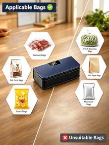 ENSSU 1300mAh Rechargeable Mini Bag Sealer Machine, Magnetic Sealing Machine, 6-Speed Temperature Adjustment Digital Display Portable Heat Sealer, Magnetic Type-C Charging Food Plastic Bag Sealing Machine For Snack Kitchen Storage - Multicolor - View 7