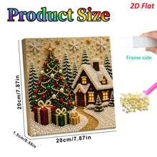 1 Set Christmas Snow House 5D Diamond Painting, 2D HD Printed Full Drill Kit, Scene Home Wall Decor Creative Christmas Handmade Gift - A - View 9