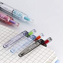 12pcs Dongmi Retractable Neutral Pens, INS Minimalist Transparent Barrel, CS Conical Tip 0.5mm, Student Exam Practice Pens, INS Style Transparent Body, Multiple Fresh Colorful Shells, Exquisite Appearance, CS Conical Tip 0.5mm, Smooth And Stable Tip, Even And Fluid Ink Flow, No Ink Skipping Or Fading, Comfortable Hand Feel For Long-Term Writing, Uniform Black Ink Refill, Clear And Neat Handwriting, Retractable Tip, No Cap Needed - A - View 2