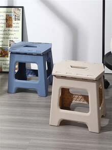 1pc/2pcs Thickened Plastic Folding Stool, Portable Foldable Footstool With Handle, Non-Slip Folding Bench, Suitable For Kitchen, Bathroom, Bedroom, Travel, Camping, Indoor And Outdoor Use - Multicolor - View 3