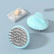 1pc Soft Silicone Scalp Massager, Wet & Dry Use Shampoo Brush, Deep Cleansing & Exfoliating, Handheld Hair Washing Brush, Unisex Bath Essential - Multicolor - View 7
