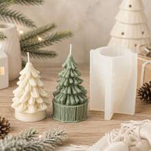 1/2PCS Christmas Tree Candle Mold, 3D Xmas Tree Candle Making Silicone Molds For DIY Scented Candle Plaster Handmade Holiday Decor, Christmas Gifts - Xmas Tree - View 9