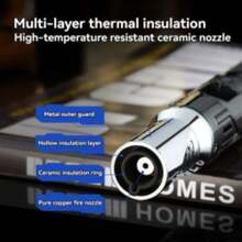 2Pcs Multi Functional Jet Flame Torch Lighter 360°  Ignition Adjustable Flame Heat Resistant Refillable Lighter For Cigars Moxibustion Charcoal Outdoor Home Commercial Use - YB700 - View 8