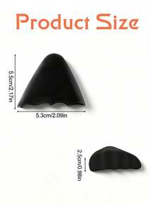 1 Pair Women's Soft PU Toe Cap Inserts, Reusable Non-Slip Shoe Size Reducer Filler Pads For High Heels And Sneakers - Black Pointed Toe - View 2