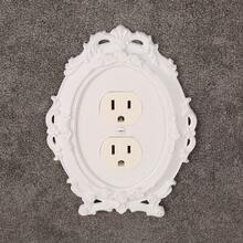 1PC 3D Printed Premium Plastic European Rococo Relief Switch Panel, Vintage Carved Wall Socket Decorative Frame, Halloween Home Atmosphere Decor Suitable For Bedroom Living Room Wall Arrangement - Multicolor - View 6