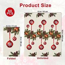 20/40/60PCS Christmas Paper Napkins, Disposable Christmas Guest Towels, Xmas Hand Towels For Bathroom, Christmas Tree Paper Napkins For Holiday Party Table Decor - Christmas - View 16