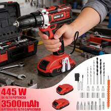 WANSE Cordless Electric Screwdriver With LED Light, 2 X 4500mAh Batteries And Complete Tools - Red - View 1