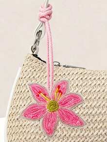 Minimalist Fashion Vacation Bag Charm, Contrast Color Beads Faux Coconut Tree Pendant, Exquisite Mini Highly Attractive Decorative Accessory, Unique Design Daily Versatile Pendant, Suitable For Daily Bags And Clothing Matching Beach Vacation - Pink - View 5