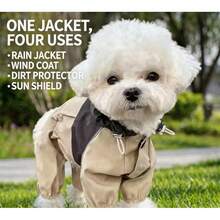 2-In-1 Pet Hooded Raincoat, Windproof And Waterproof, Suitable For All-Season Outdoor Use. Reflective Trim Enhances Visibility In Low-Light Environments. Lightweight And Breathable Fabric Prevents Overheating. Perfect For Hiking, Walking, Rainy And Windy Days. - Multicolor - View 4