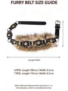 Women's Vintage Faux Fur Wide Waist Belt, Retro Western Rivet Decor Faux Fur Waist Cincher, Halloween Holiday Costume Accessory, Suitable For Dresses And Suits - A - View 6