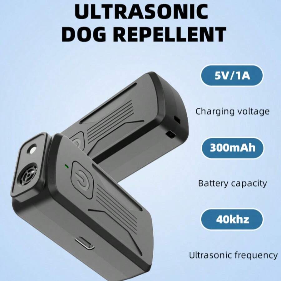 Portable Ultrasonic Dog Repeller With Flashing Light And 40kHz Sound Wave, USB Rechargeable, 300mAh Battery, Mini One-Button Anti-Bark Training Device, Suitable For Walking, Jogging And Outdoor, Portable Pocket Size For Travel