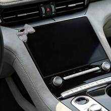 Full Rhinestone Pink Bow Car Decorative Sticker, Shiny Crystal Car Interior Decor, Delicate Girl Style Small Pendant, Navigation Screen Center Console Decoration Accessory - Rhinestone Bow - View 4