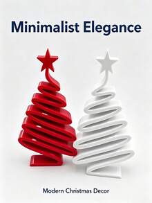 Minimalist Modern Small Christmas Tree Tabletop Decor - Elegant Compact Xmas Tree Ornament With Branches & Suitable For Living Room, Dining Table, Hallway, Cabinet - Lightweight Plastic Holiday Decoration For Small Spaces, Year-Round Use - Multicolor - View 9