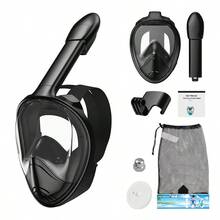 Masker Snorkel Silikon Wajah Penuh, Masker Snorkel Kering, Masker Snorkel Portabel yang Dapat Dilepas dengan Dudukan Kamera, Cocok untuk Perjalanan, Perlengkapan Pantai, Aksesori Pantai, Pelampung Kolam Renang - Beraneka warna - View 12