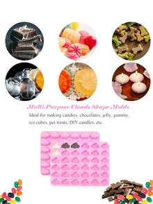 Cetakan Silikon Awan 3D Mini Tebal 36 Rongga, Cetakan Silikon Merah Muda Mudah Dilepas, Tahan Panas, Dapat Digunakan di Oven dan Freezer untuk Cokelat, Permen Karet, Jeli, Es Batu, Cocok untuk Hidangan Penutup Bertema Impian, Kue Rumahan, Pesta Ulang Tahun, Aromaterapi Buatan Tangan - MultiWarna - View 12