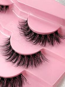 7 Pairs Clear Band Fake Eyelashes Natural Cils Thick False Eyelashes Cross Eye Lashes Reusable Eyelash Makeup Transparent Band Cat Eye Eyelash Makeup Essentials Strip Lashes Lashes Eyelashes Fake Lashes - Black - View 4
