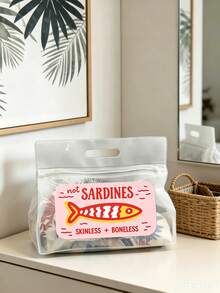 Retro Sardine Transparent Waterproof Wash Bag, PVC Beach Handbag, Suitable For Storing Shampoo, Lotion, Cosmetics And Other Bathroom Supplies, Adds Fashionable And Practical Design For Travel And Daily Use, Suitable For Travelers, Office Workers, Students, Beauty Enthusiasts, Can Be Used For Travel, Fitness, Hotel Accommodation, Daily Bathroom Storage, Multi-Functional Cosmetic Bag - Multicolor - View 6