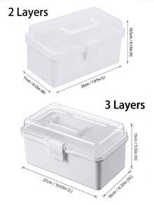 Large Capacity Transparent Plastic Folding Tool Organizer Box Waterproof Portable Storage With Handle For Home And Garage Tools Tool Organizer Storage Back To School Home Decor - Multicolor - View 4