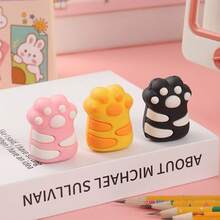 1pc Cat Paw Pencil Sharpener, Cartoon Pencil Sharpener, Mini Pencil Sharpener, Portable Pencil Cutter, Manual Pencil Sharpener, Handheld Pencil Sharpener, Children's Stationery, Student School Supplies, Animal Shaped Pencil Sharpener, Classroom Prize Gift - Color Style Randomized - View 9