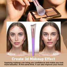 33 Pcs Total Makeup Tool Kit, Including 18 Pcs Purple Rose‑Gold Tri‑Color Makeup Brushes And 15 Pcs Makeup Accessories. Flower Pearl Hair Claw Clip Included, Large Opening Holds Thick Hair Firmly For Makeup Preparation And Daily Hair Styling - Multicolor - View 3
