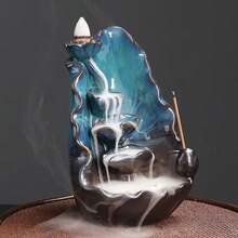1pc 2D Printed Acrylic Backflow Incense Burner, Blue Backflow Incense Holder, Home Decor Ornament, Gift For Friends, Available In Small, Medium, Large - Multicolor - View 3