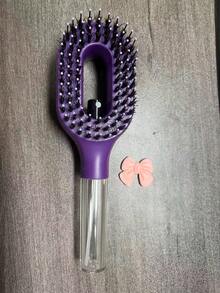 2-In-1 Built-In Water Spray Hair Comb, Refillable Fine Mist Anti-Static Hairbrush, Portable Travel Hair Comb, Suitable For Wet And Dry Hair, Ideal For Curly, Coarse Hair And Children - Style C - View 9