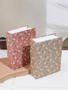 1pc 6 Inch 100 Page Vintage Minimalist White Floral Pattern Home Decor Photo Album, Birthday Graduation Gift - A - View 7