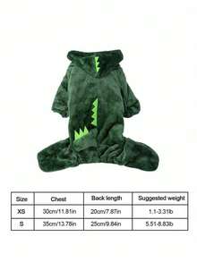 1pc Dinosaur Pattern Vest, Cute Dinosaur Design Spring/Autumn Warm Sweatshirt, Rabbit Pet Accessories, Rabbit Pet Supplies, Rabbit, Rabbit Pet Accessories, Rabbit Pet Supplies, Valentine's Day - Multicolor - View 5