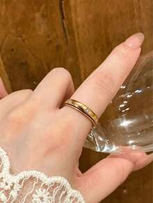 1件不鏽鋼旋轉星星轉圈戒指，抗焦慮減壓戒指，適合約會的百搭日常疊戴飾品 - 星芒戒指 - 查看 8