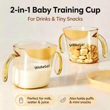 Gelas Latihan Minum Bayi PPSU, Gelas dengan Bukaan Miring, Cocok untuk Pemula, Pinggiran Silikon Lembut, Pegangan Ganda, Tahan Panas dan Anti Jatuh, 200ml - Aprikot - View 7