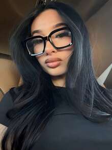 1對女款豹紋波希米亞風 TR 方框大框透明眼鏡,適合四季日常配戴,透明眼鏡配件 - 無色 - 查看 6