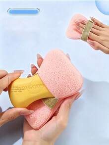 1pc Frosted Bath Sponge Brush Set With Hook, Shower Body Brush - Multicolor - View 4