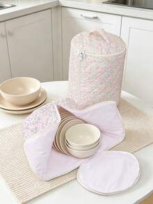 1 túi đựng bát đĩa dung tích lớn, túi đựng bát đĩa chống sốc, túi đựng dụng cụ ăn uống đa năng chống bụi, túi đựng bát đĩa chần bông, trang trí nhà bếp - Xem 3