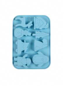 1pc 8-Cavity Silicone Christmas Baking Mold - Santa, Snowman, Tree & Reindeer Designs For Chocolate, Candy, Jelly & Pudding - Perfect For DIY Holiday Treats, Cake Mold - Multicolor - View 13