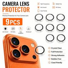 Yezodawee Camera Lens Protector Film For Phone Ultra/Phone 18 Pro Max/Phone 18 Pro/Phone 17 Pro Max 17 Pro 17 Air 17, 16 Pro Max, Ultra-Durable HD Independent Lens Protector, Scratch-Resistant Ultra-Thin Tempered Glass Lens Cover, 9H Tempered Glass Metal Camera Screen Protector, Shock-Resistant Camera Protection Ring - 9pcs Transparent Pack - Clear - View 19
