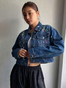 Women Denim Jackets & Coats - Medium Wash - View 6
